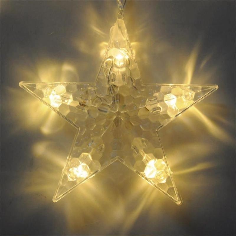 Plastic LED Star String Lights Christmas Fairy Garland Indoor Tree Decoration Wedding Halloween Ramadan IP44 Rated Window