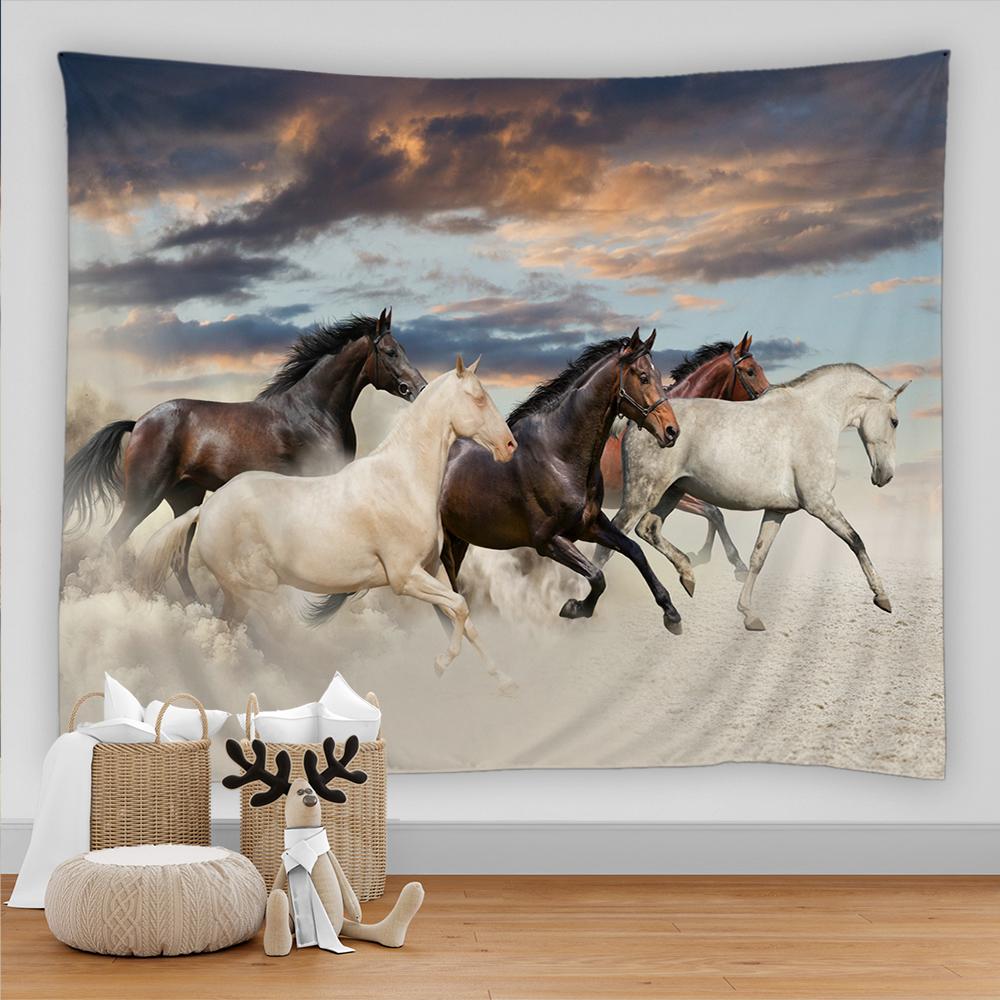 Pentium Horse Sunset Print Wall Hippie Tapestry Home Decor Tapestry Rug Hanging Large Sofa Blanket