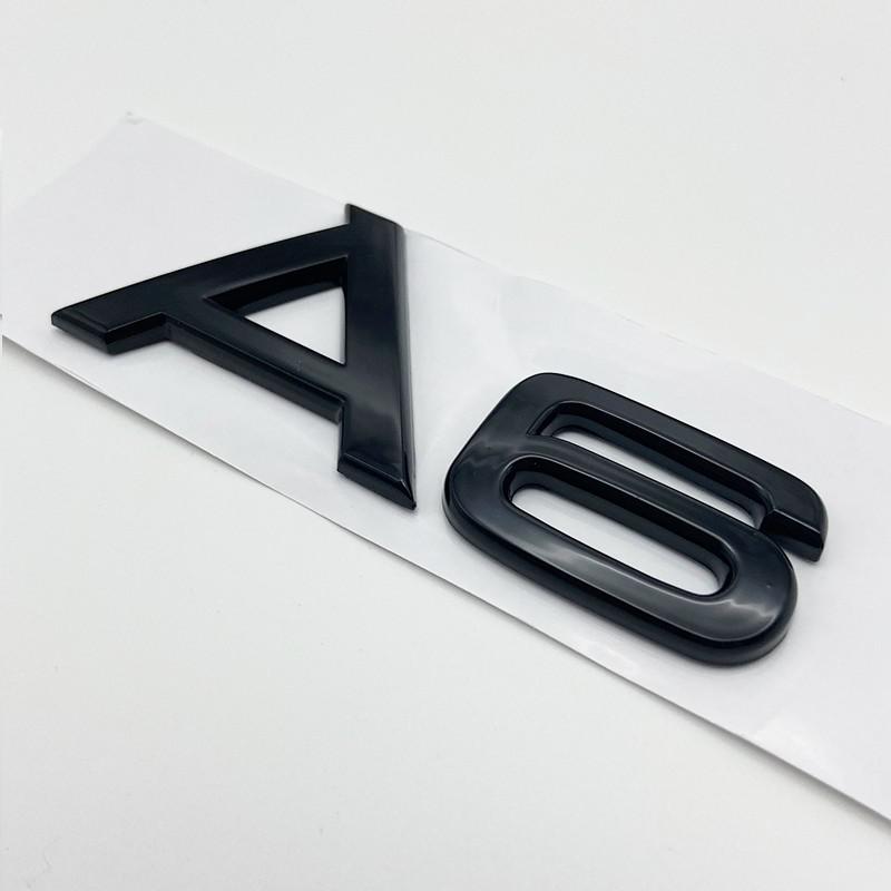 3D Chrome Glossy Black ABS TDI TFSI Car Rear Emblem Sticker for S A1 A3 A4 A5 A6 A6L A7 A8 S3 S6 Q3 Q5 Q7 TT S RS