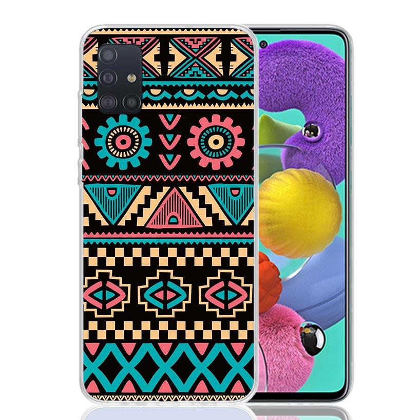 African Style Fabric Pattern Phone Case For Samsung Galaxy A52 A32 A22 A12 A02S A50S A30S A51 A31 AA71 Note 20 Ultra 10 S10 Plus