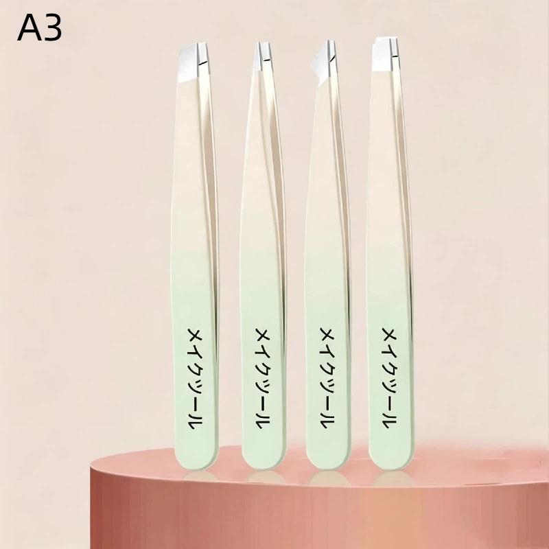 4Pcs Eyebrow Hair Removal Tweezers Set Rust-proof Stainless Steel Splinter Tool Ideal Gift for Women Beauty Lovers