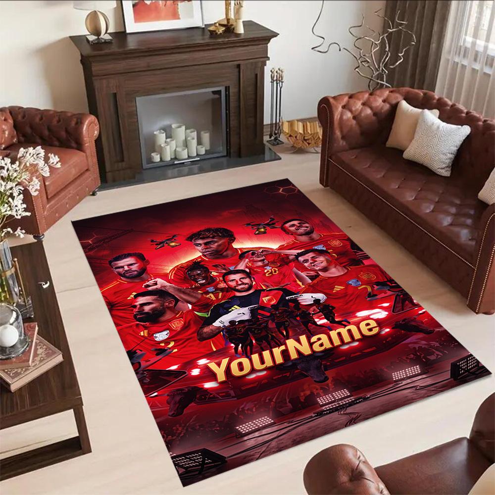 Atletico Madrid Customized Name Floor Mat Suitable for Living Rooms Foyer Entryway Hallway Anti-slip Rug Office home decor Birthday/Christmas Gift