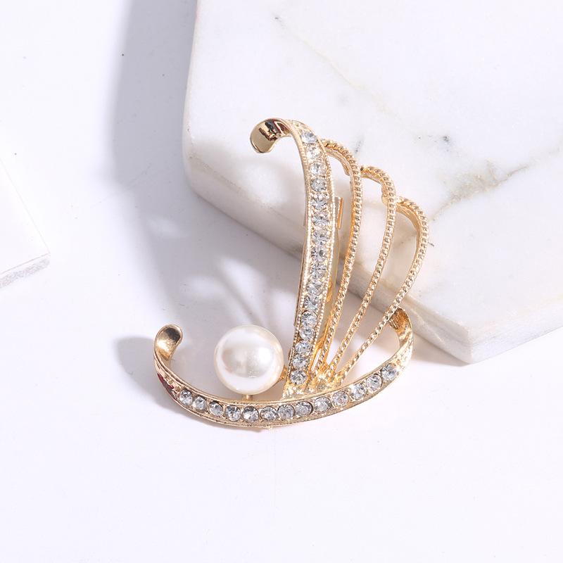 

Модная брошь с жемчугом, персонализированная и креативная, инкрустированная бриллиантами, женская булавка для корсажа с аксессуарами