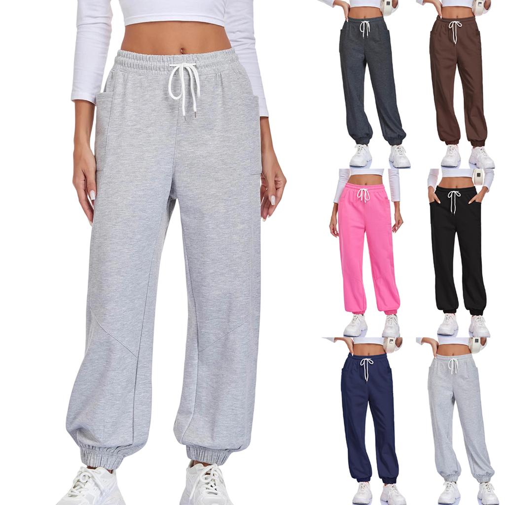 Women High Waist Sweatpants Joggers Drawstring Pants Bottoms