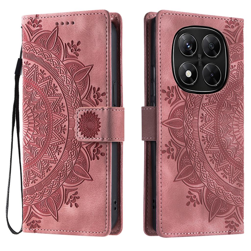 For Xiaomi Redmi Note 14 Pro 5G/Poco X7 5G Case Imprinted Totem Skin Feel Wallet Leather Phone Cover