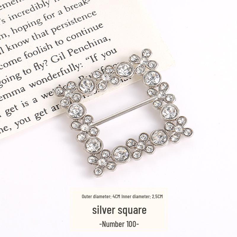 Pearl Rhinestone Waist Buckle Scarf Fastener Hem Knot Button for Women