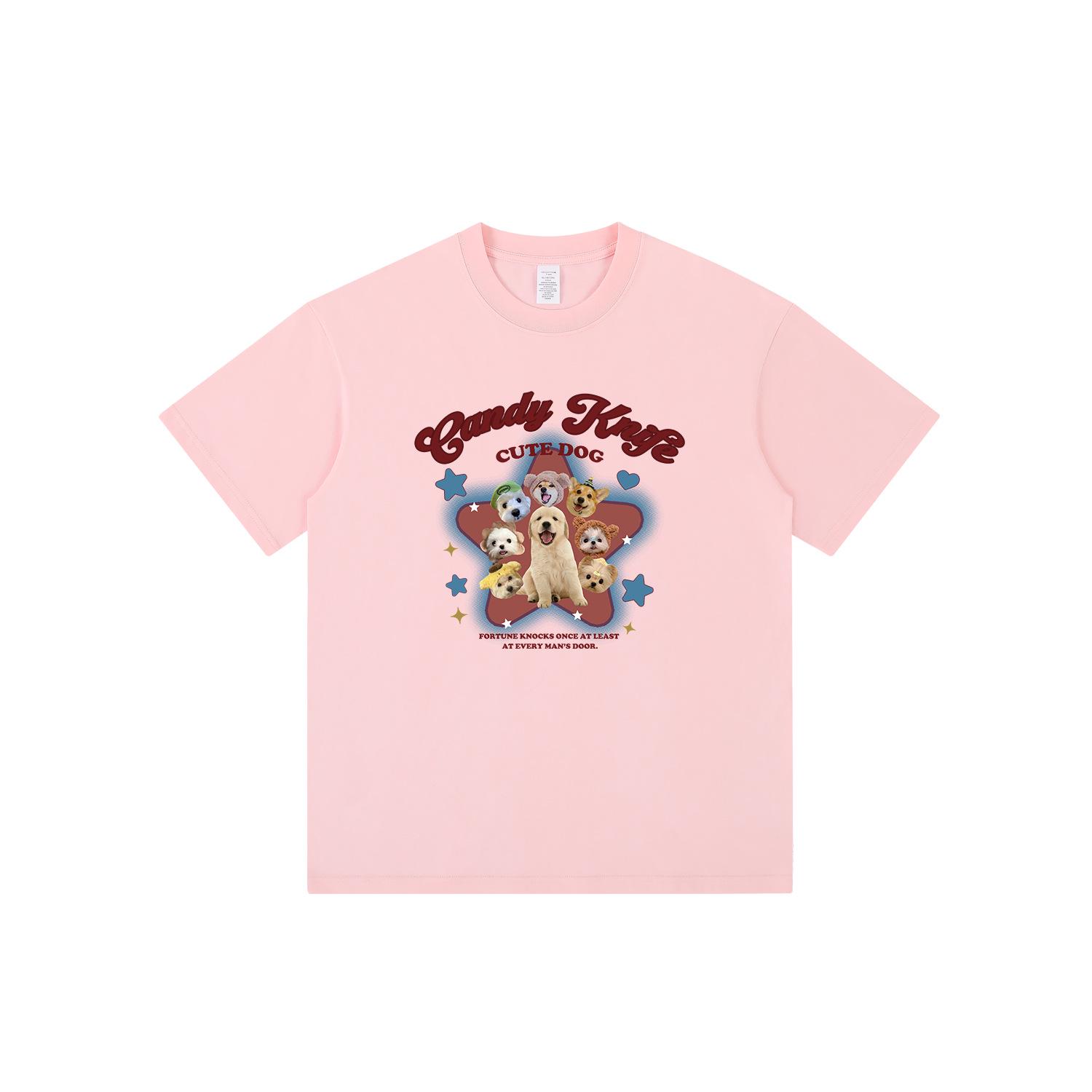 

Оригинальная футболка унисекс из хлопка с принтом «Звездный щенок» - Милая, стильная, свободного кроя, с коротким рукавом L