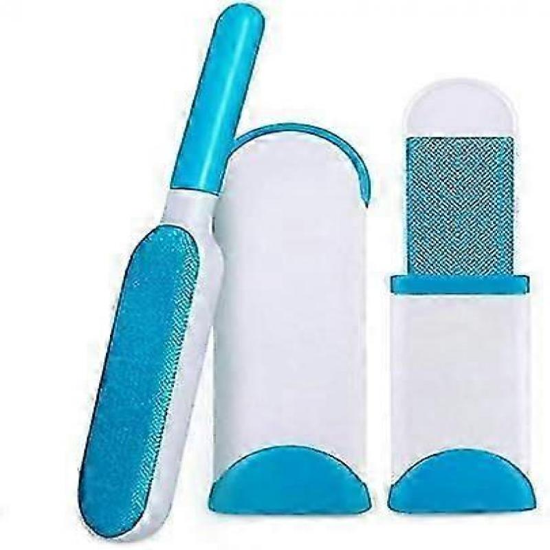 Pet Hair Remover Brush - Reusable Magic Cleaning Brush for Pet Hair Removal with Self-cleaning Remove Dog Cat Hair (Blue)