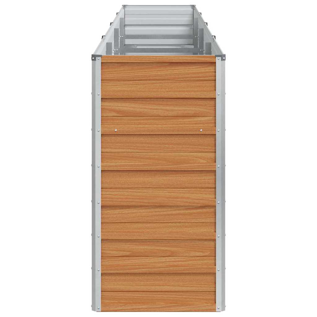 Raised Garden Bed Light Brown 320 X 40 X 77 Cm Galvanized Steel