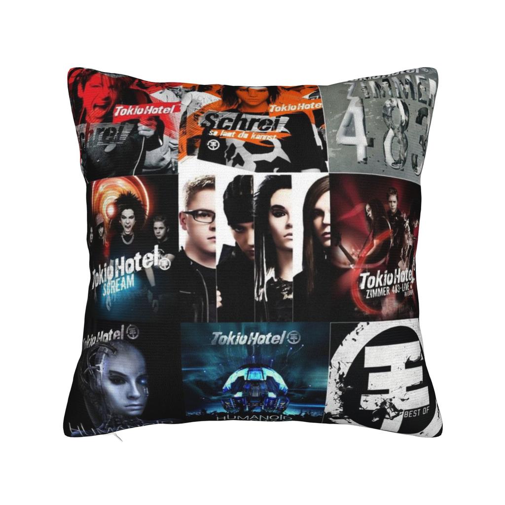 Tokio Hotel Logo Pillowcases Stuff Soft Cushion Cover Rock Music Pillow Covers Seater Decorations Square Multi Size