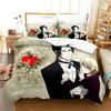 Set Biancheria da Letto Black Butler Kuroshitsuji 2/3 Pezzi Copripiumino Sebastian Ciel Cartone Animato Biancheria da Letto per Bambini Adulti Camera da Letto