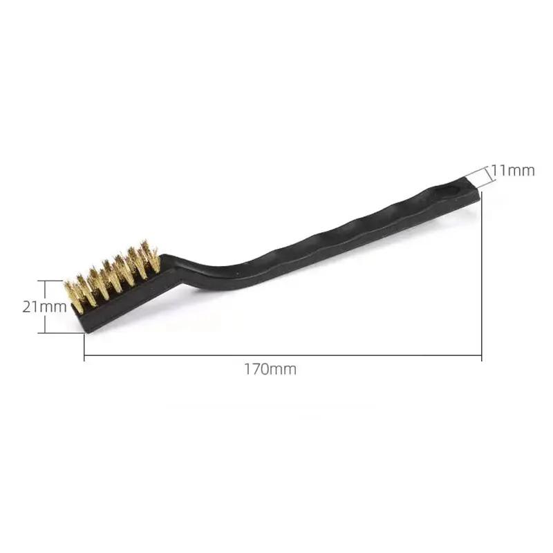 6/12 Pcs Industrial Mini Wire Brushes, Stainless Steel & Copper Bristles for Hard Dirt Cleaning, Heavy Duty Cleaning Tool