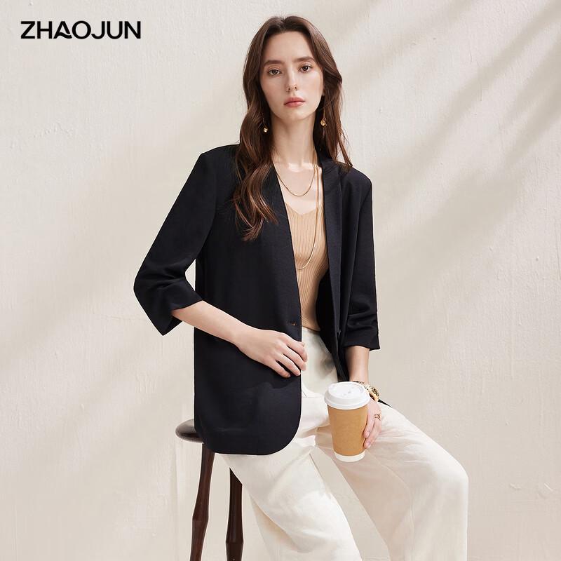 Zhaojun Women's 2026 S/S Single-Button 3/4 Sleeve Business Blazer