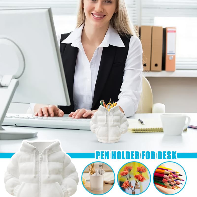 Stifthalter Make-up Pinselhalter Daunenjackenförmiger Organizer Aufbewahrung Ästhetischer Behälter für Arbeit Lehrer Zuhause Schule Schlafzimmer