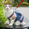 Breathable Mesh Pet Dog Skirt Suspender Dress Cat Clothes Chic Apparel Dog Denim Dress  Small Dogs