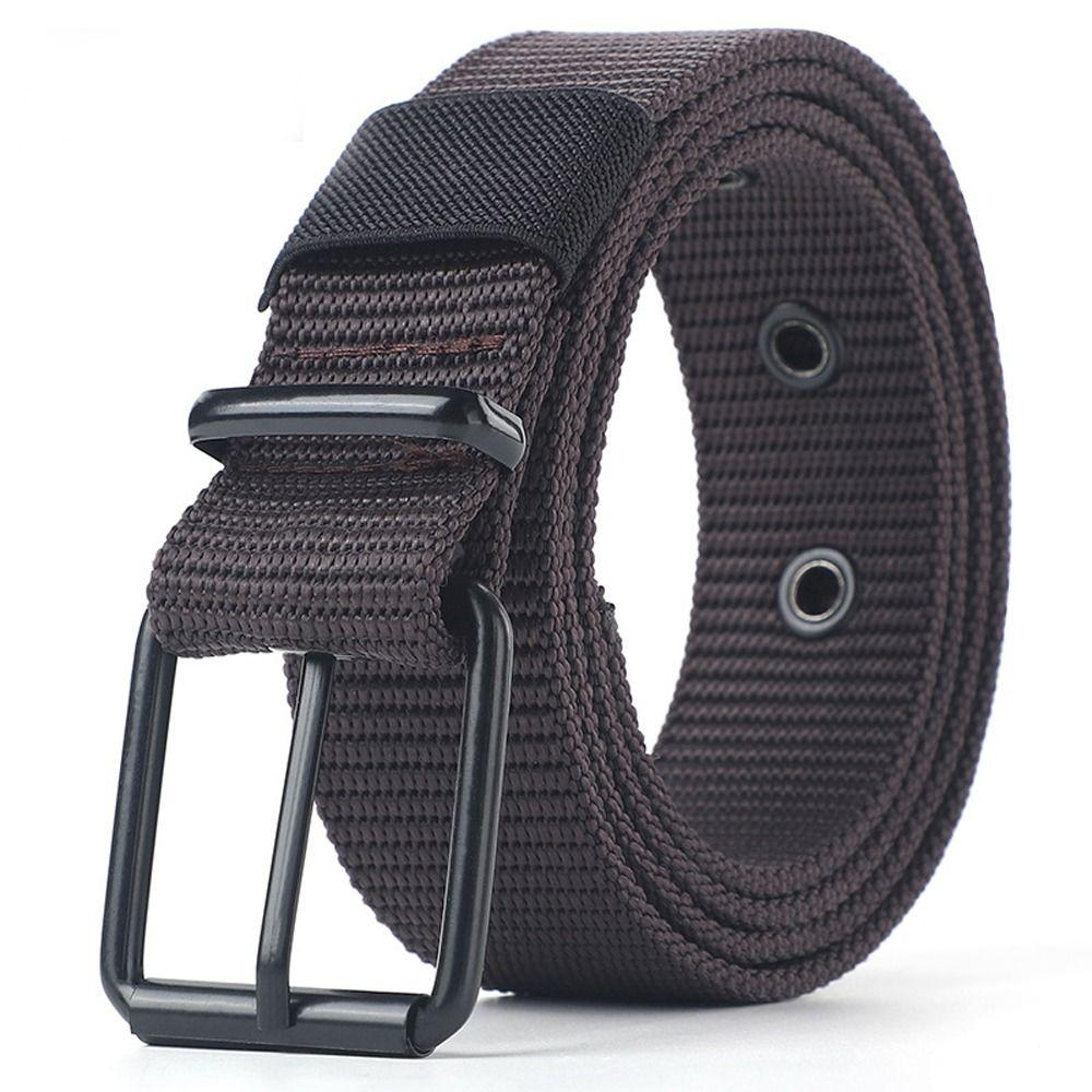 

Zinc Zinc Alloy Pin Buckle Youth Belt Accessories Man Waistbands Korean Waist Strap Canvas Waist Belts Nylon кофейный