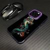 Yakuza Drachen Tattoo Handyhülle Für iPhone17,16,15,14,13,12,11 Plus,Pro Max Lila Matt Stoßfeste Hülle