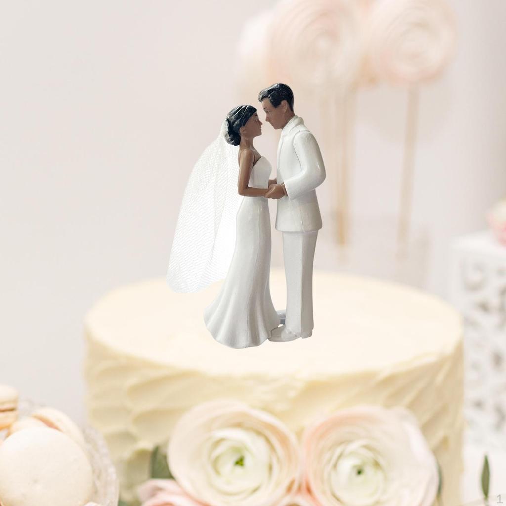 Wedding Cake Topper Bride Groom Figurine Simulation Keepsake Modern Ornament Decorative for