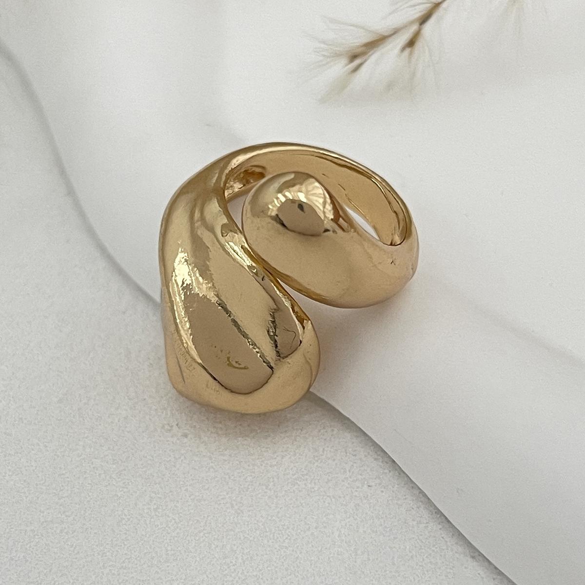 

Ingemark Creative Unique Smooth Water Drop Rings for Women Punk Gold Color Geometric Adjustable Open Ring Couple Wed Jewelry New