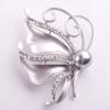 Alloy Women Insect Shape Brooch Elegant Stylish Rhinestone Glossy Matte Wedding Breastpin Jewelry Birthday Gift