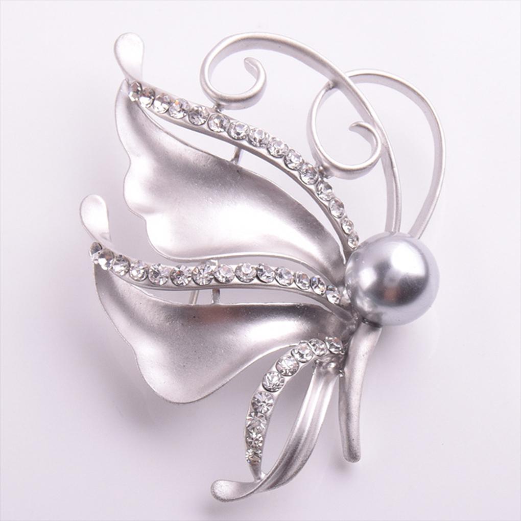 Alloy Women Insect Shape Brooch Elegant Stylish Rhinestone Glossy Matte Wedding Breastpin Jewelry Birthday Gift