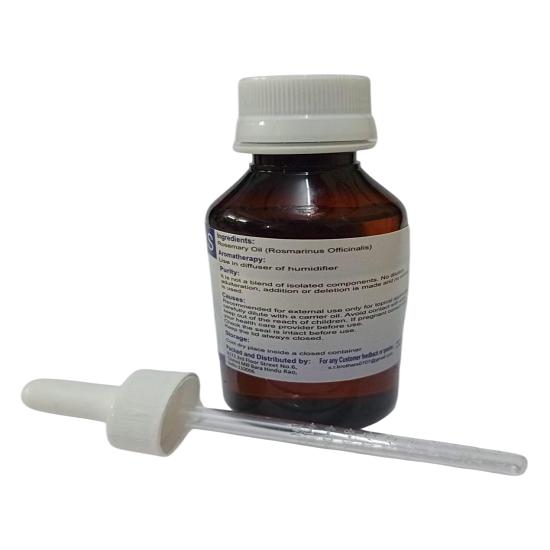 S.R Brothers Rosemary (Salvia Rosmarinus) Pure & Natural Therapeutic Grade Essential Oil Plastic with Dropper