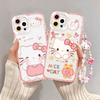 Cartoon Hello Kitty Bracelet Chain Casing For Iphone 17 16 Pro Max 17 Air 15 14 12 13 11 Pro Max X13 Mini 16e 15 Plus Clear Case