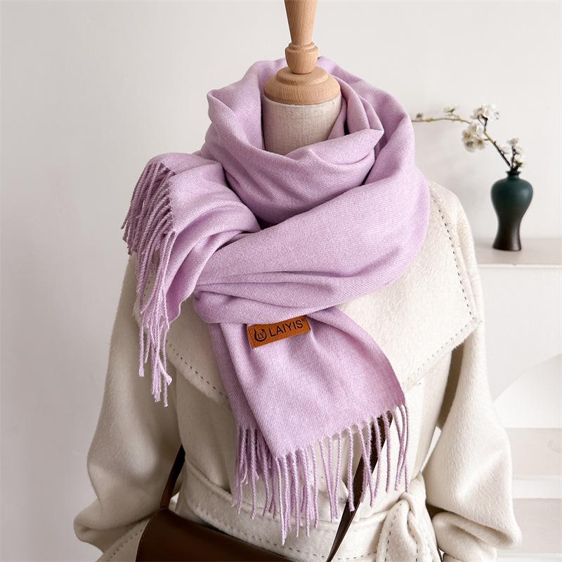 Autumn And Winter  Cashmere Scarf For Women, Solid Color Warm Shawl, Fashion Tassel Scarf, Versatile Scarf