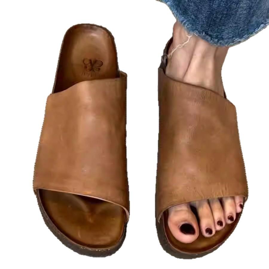 Suding Home · Lazy and PriceShu 2025 Boken Slippers Women's summer outer wear thick-soled non-slip sandals lazy shoes