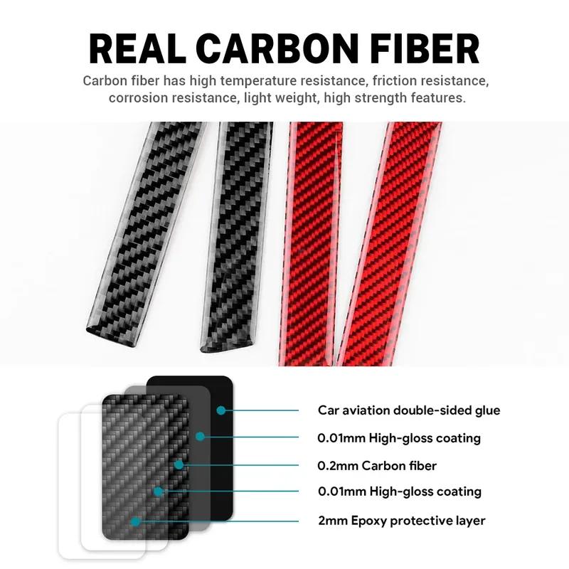 For Porsche Cayenne 2003 2004 2005 2006 2007 2008 2009 2010 Door Decor Interior Car Accessories Real Soft Carbon Fiber Sticker