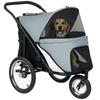 PawHut Dreirad-Hundewagen faltbar mit aufblasbaren Reifen, Grau