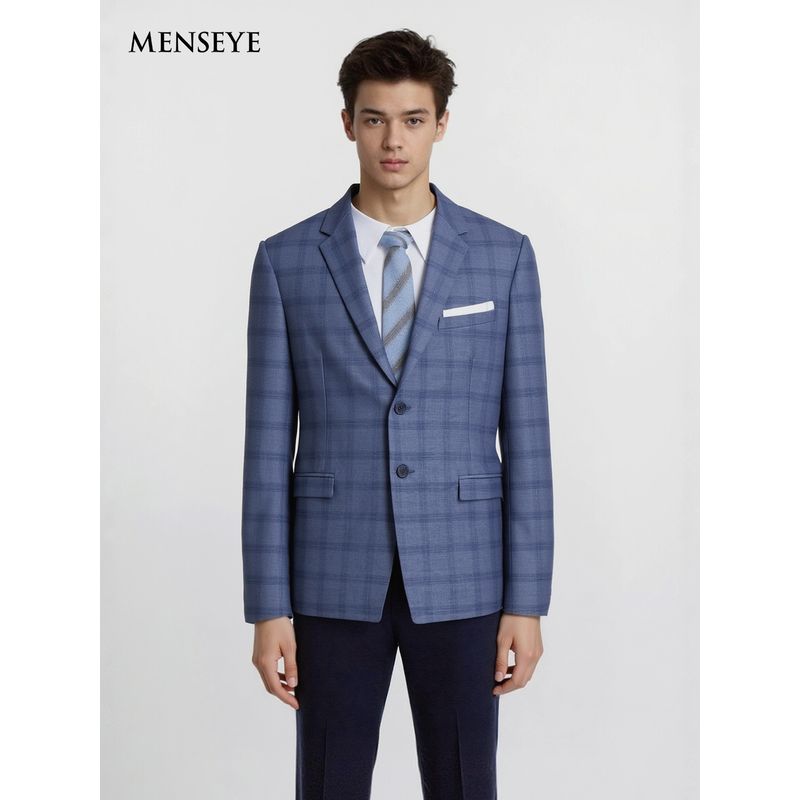 Menseye Men's Casual Suit Men's Plaid Light Business Uniform Jacket Autum New Korean Style