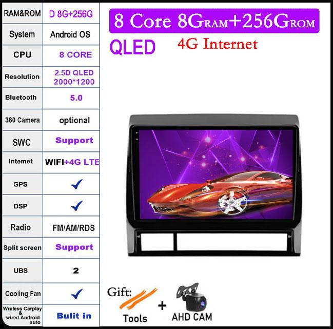 9 Lnch Android 14 For Toyota Tacoma 2 N200 Hilux 2005-2015 Car Radio 4G+WIFI Navigation GPS Multimedia Video Player Carplay Auto