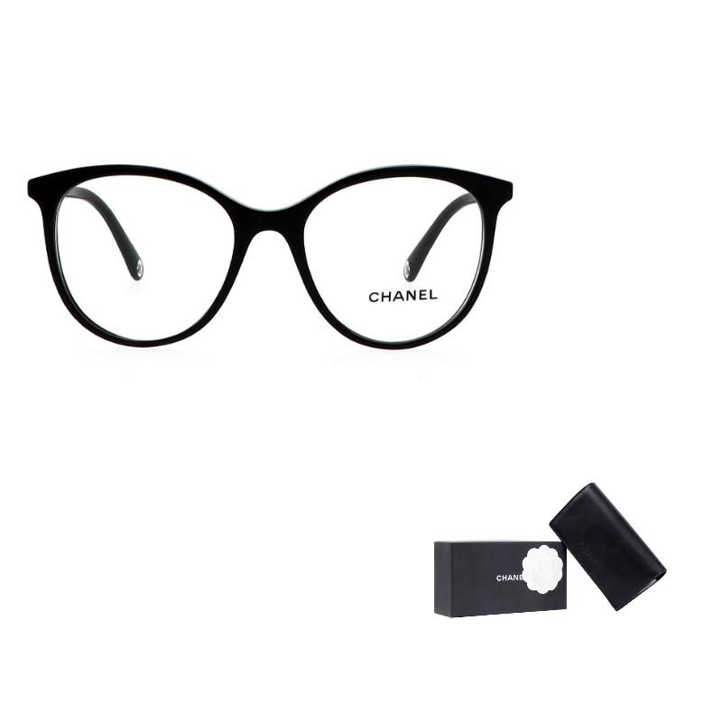 Chanel Round Frame Black Frame Oval Optical Frame Same Style for Men and Women As Couple