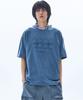 RAIMENT Flower Patch Embroidery Pigment Short Sleeve T-Shirt_Blue