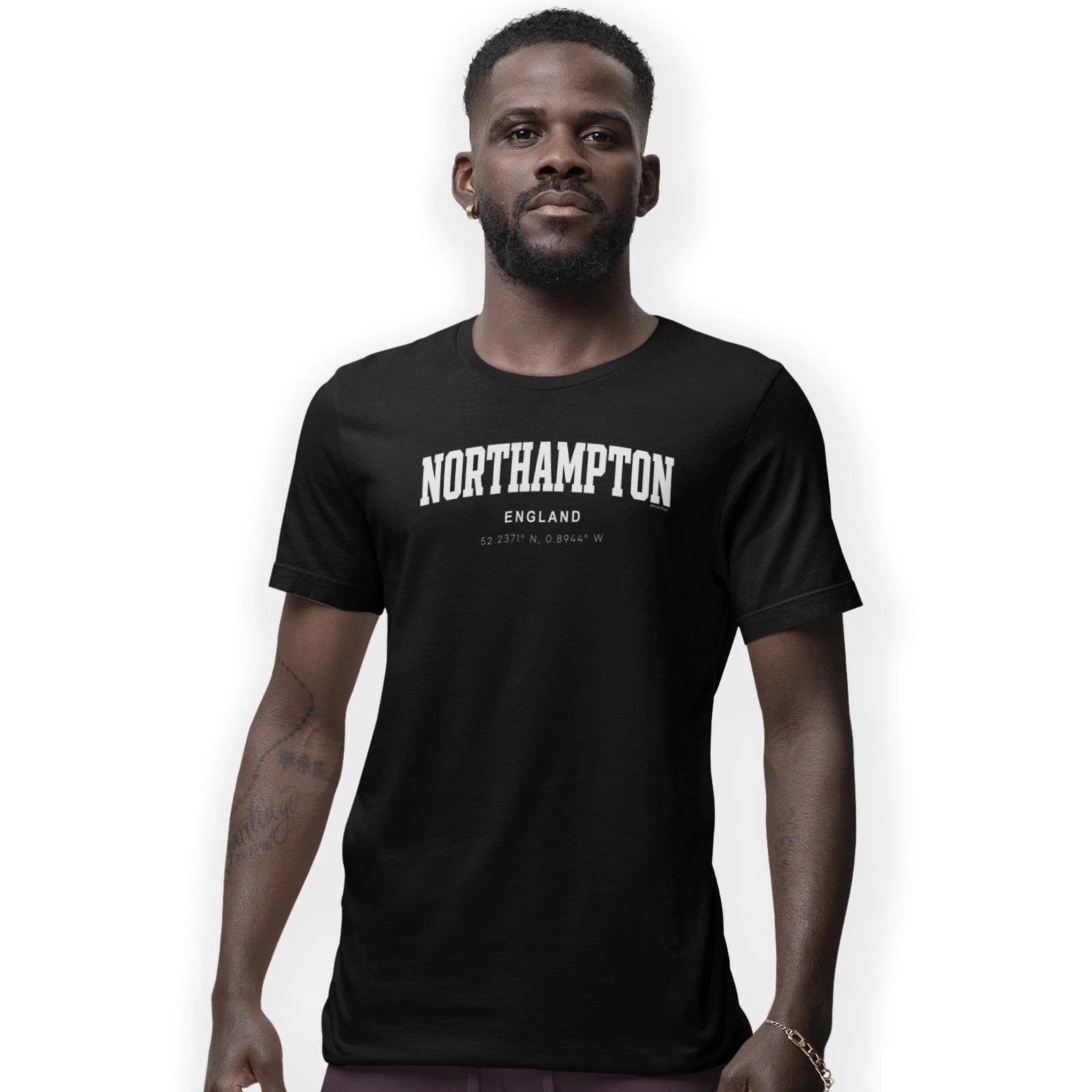 Northampton Varsity Style Print With Coordinates Hand Printed T-Shirt M