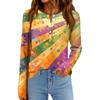 Women's Fashionable Loose Long Sleeved Carnival Printed Casual Top