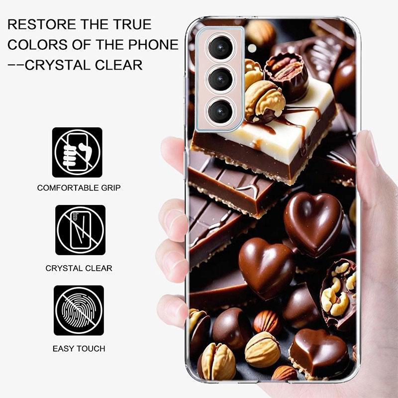 Soft Chocolate Truffles Phone Case for Samsung A16 A17 A26 A36 A56 A57 A55 A54 A37 A15 A25 A35 A14 A24 A34 Galaxy Note 20 10 A07