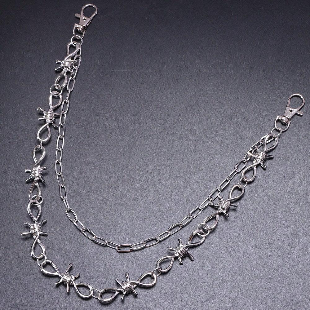 European and American Hip Hop Punk Double-layer Thorn Waist Chain Jeans Chain Decorative Personalized Thorn Trouser Chain