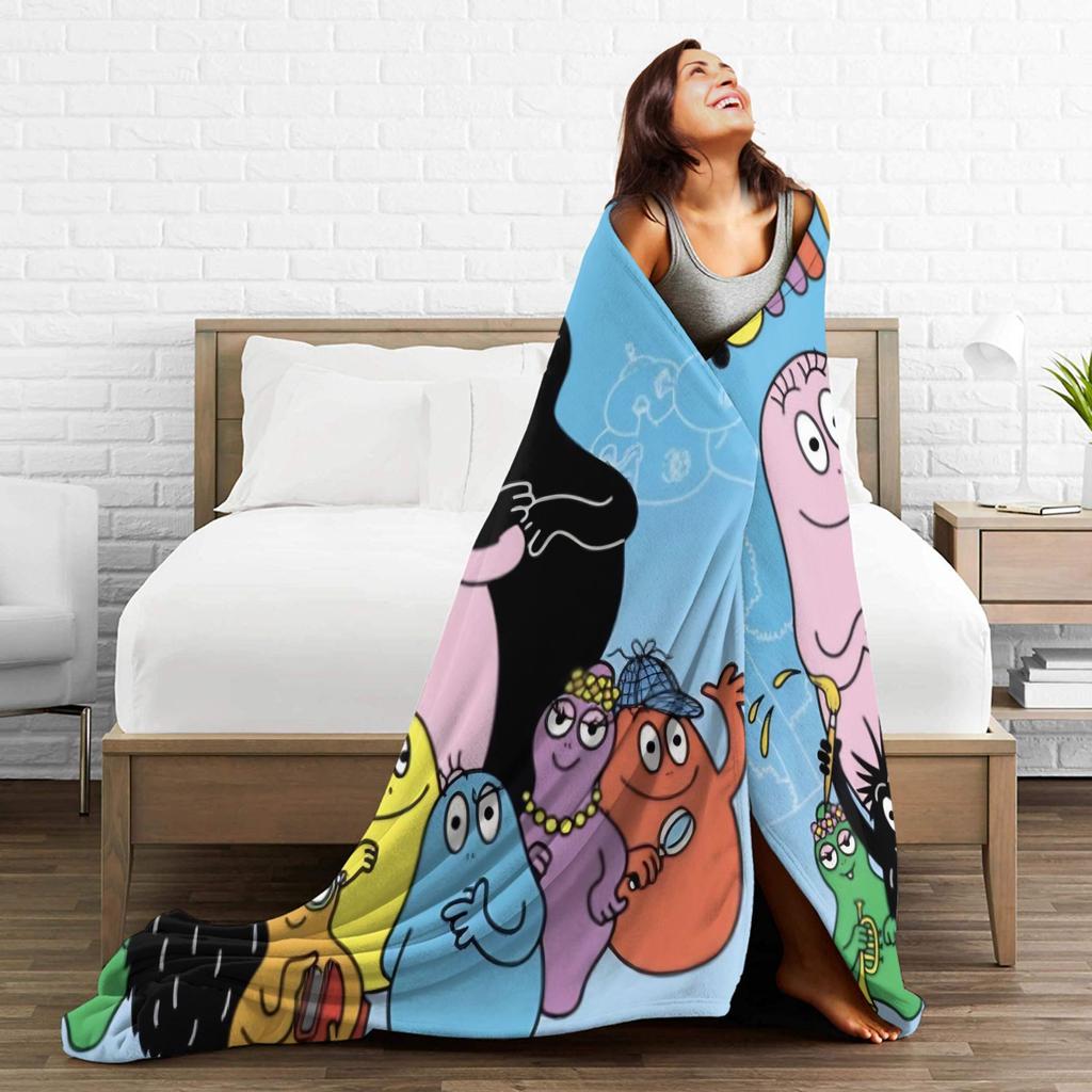 Barbapapa Barbamama Family  Blanket Quality Super Soft  Throw Blanket Autumn Picnic Bedroom Comfortable Bedspread