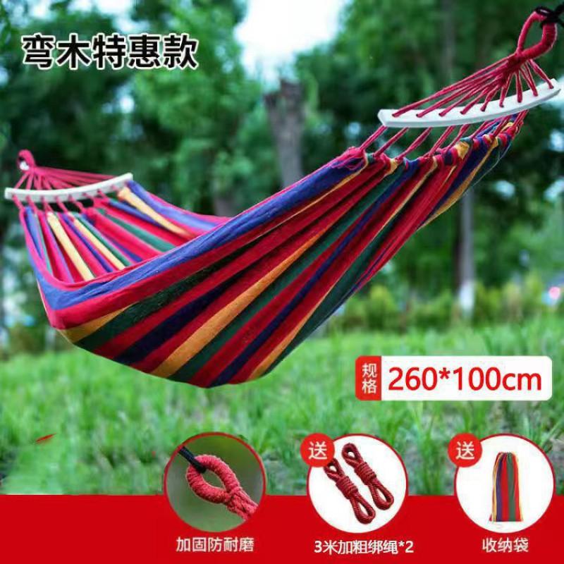 Portable Outdoor Hammock Kids Adults Durable Canvas Fabric With Anti-Roll Design Camping Hiking Garden Relaxation