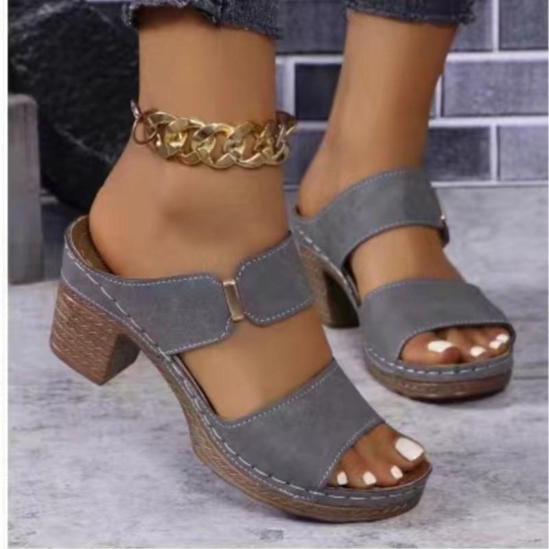 

Fashion Summer Sandals Shoes Women Elegant Sandals Woman Slides Women Shoe Wedge Shoes Woman Breathable Footwear Female Slippers Woman 36 серый
