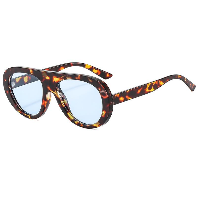 Retro Large Frame Round Face Thin Toad Glasses Men'S And Women'S Tide Single Beam Sunglasses Men'S Sunglasses Women