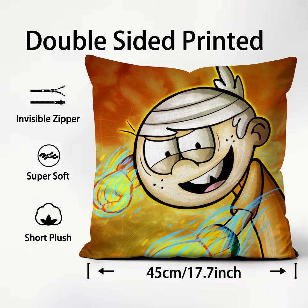 Anime The L-Loud House Cushion Cover Comfortable Reversible Pillow Cover Ideal for Car Sofa Bedroom & Beyond