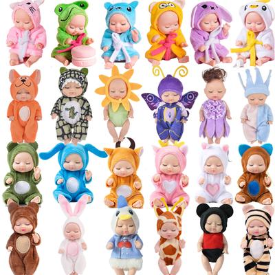 3,5 Zoll Bionische Schlafpuppe Handfläche Reborn Frosch Hund Bär Bjd Niedliches Tier Verstellbare Gelenke Komfort Mädchen Spielzeug Pyjama Kleidung Wechsel
