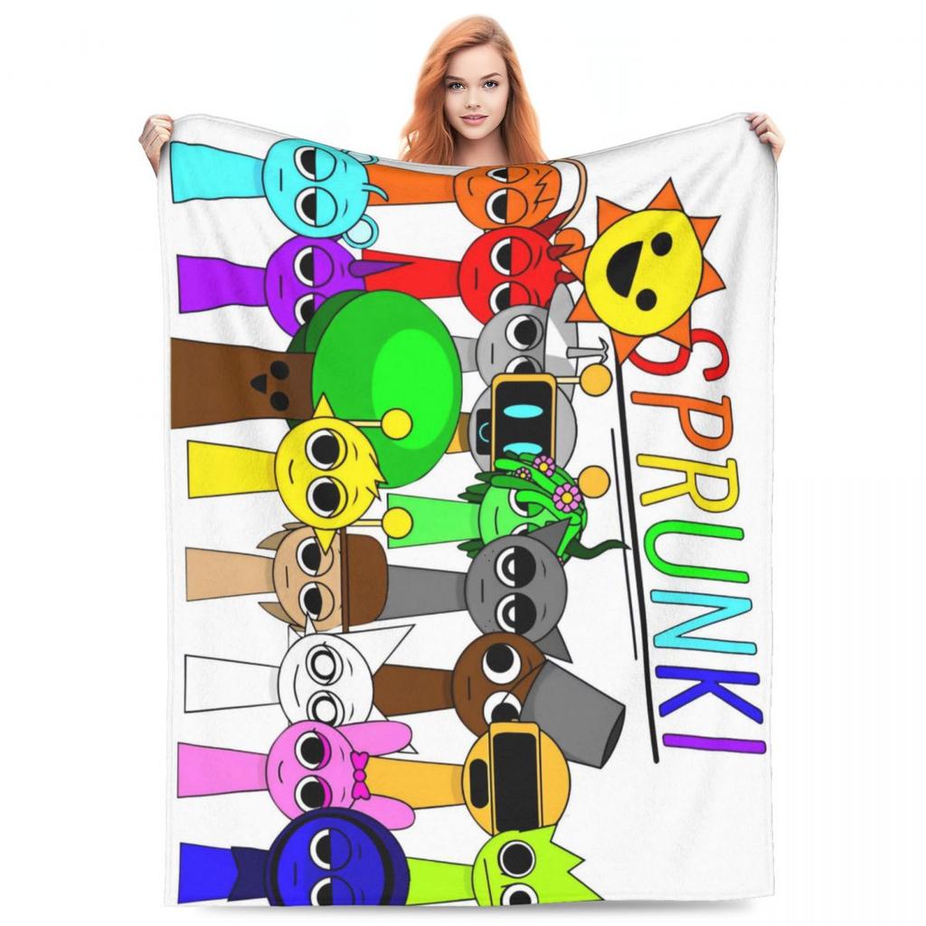 Sprunki Song Blanket Picnic Flannel Throw Blanket For Couch Bed Warm Soft Customized Quality Bedspread Gift Idea
