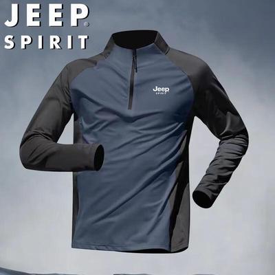 JEEP SPIRIT Men's Quick-Dry Long-Sleeve Outdoor Sport T-Shirt
