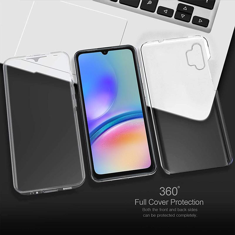 Clear 360 Full Body Double Case pro Samsung Galaxy A05S A15 A25 A35 A55 A04S A54 A53 S23 S24 Redmi Note 13 iPhone 15 14 13 12 Pro Max měkký TPU kryt