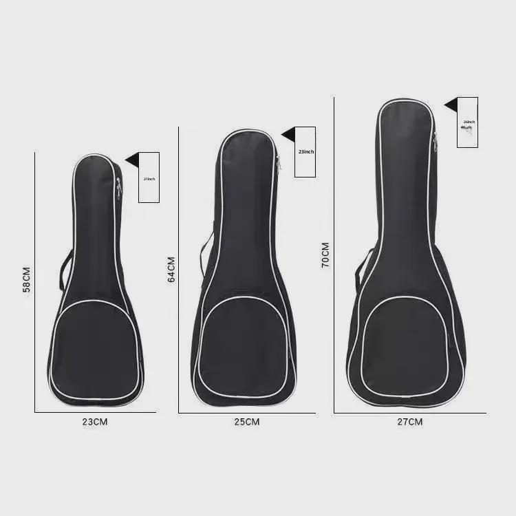 UK Waterproof Cotton Ukulele Bag, Single-Layer with White Edge, Professional Oxford Design