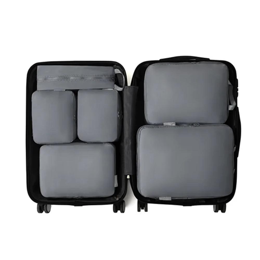 6Pcs Travel Compression Packing Cubes Bag Waterproof Handheld Clothe Separation Storage Bag Portable Suitcase Clothes Organizers